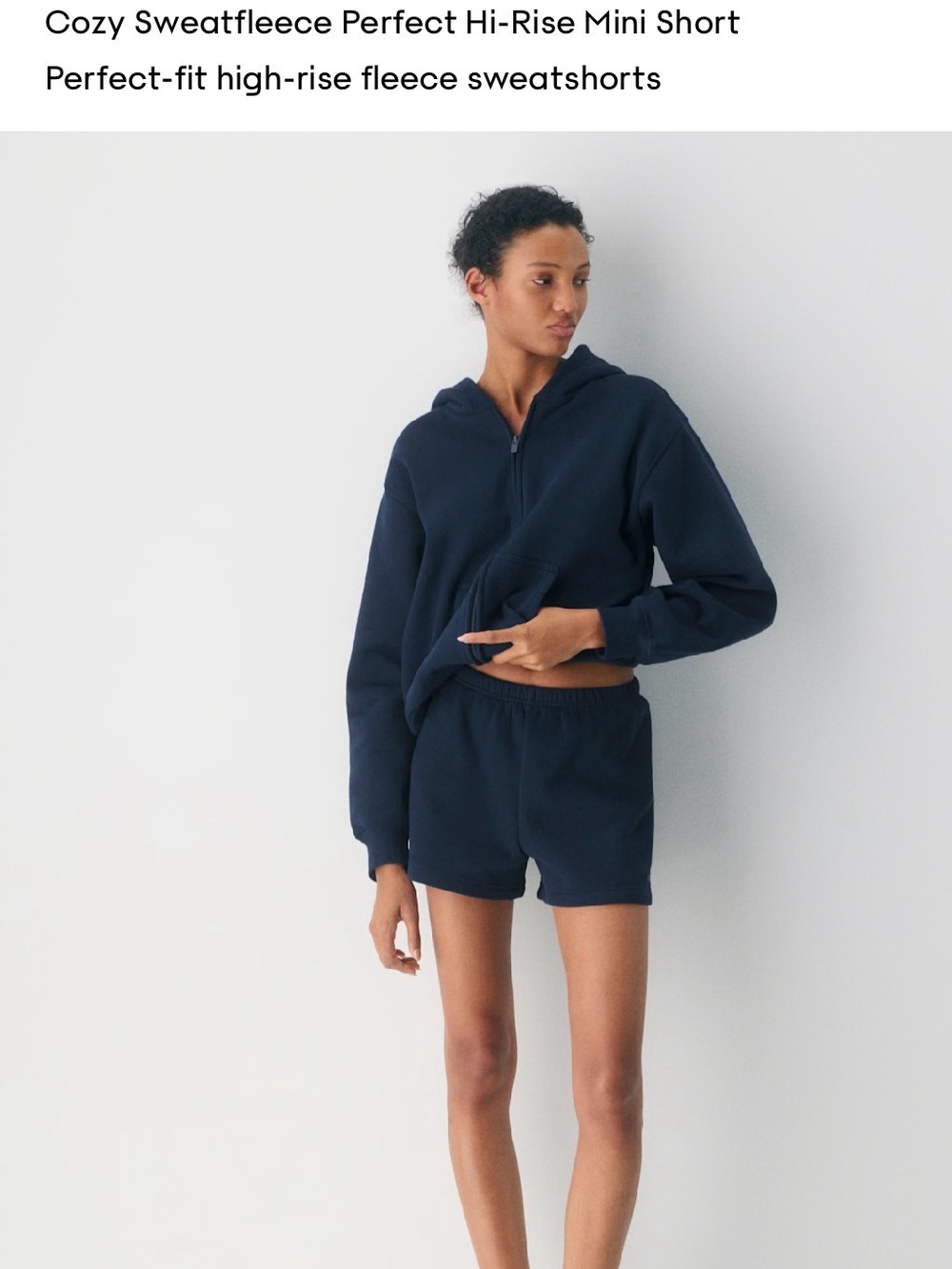 Aritzia Half-zip sweatshirt &Mini Shorts Set